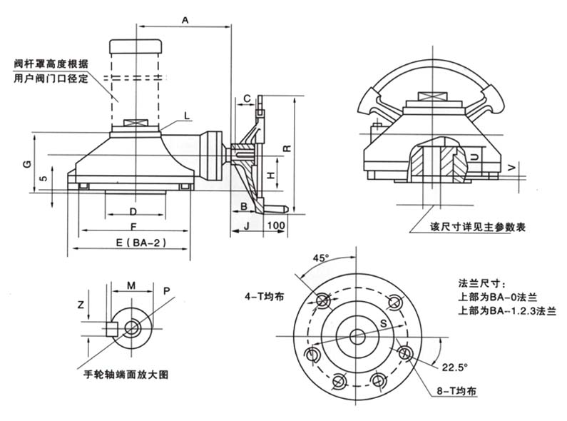 BA series bevel Gear Actuators